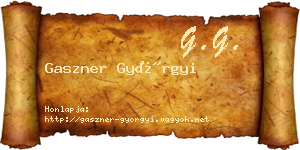 Gaszner Györgyi névjegykártya