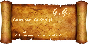 Gaszner Györgyi névjegykártya
